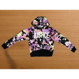 Justice Tie-Dye Splatter Hoodie (Kids Size M)
